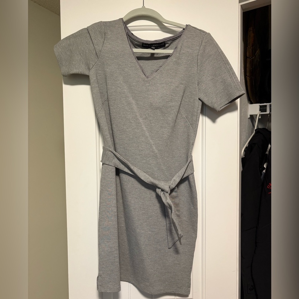 Elegant Gray V-Neck Dress